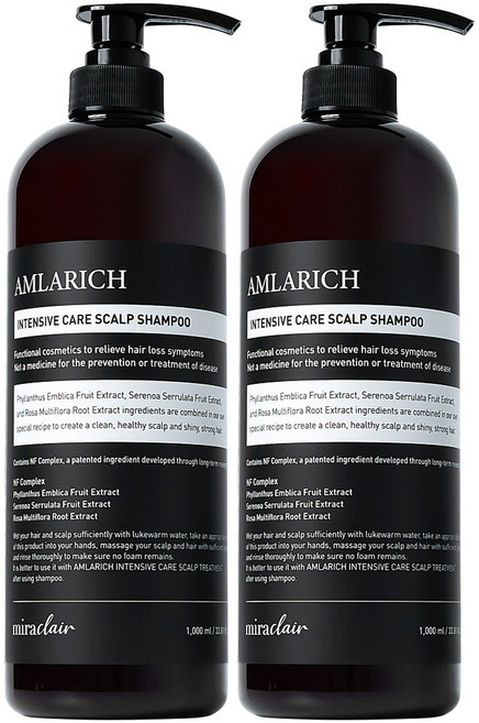 지루성두피 탈모증상완화 샴푸 약산성 힘없는 얇은모발 암라리치 두피트러블, 2개, 1L