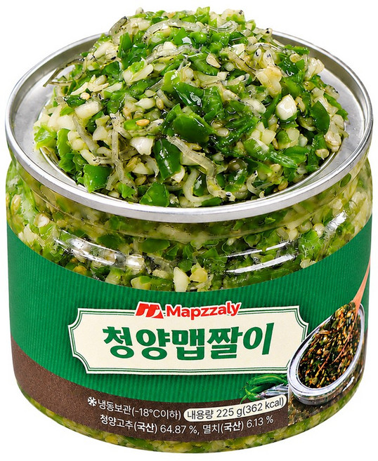 셰프애찬 수제 청양 맵짤이 멸치 고추 다대기 땡초장 다짐장 만능 반찬 캠핑 음식 여행템, 1개, 250g