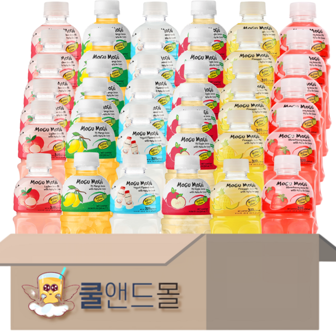 [쿨앤드몰] 모구모구 6가지맛(리치+망고+요거트+사과+파인애플+딸기), 24개, 320ml