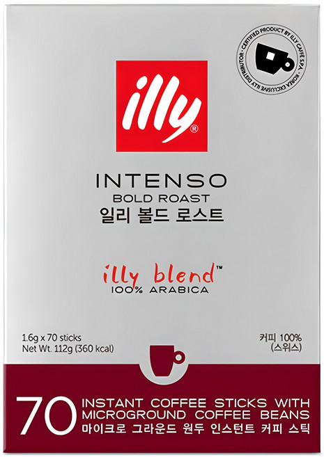 일리 볼드 로스트 스틱 원두 커피 레귤러, 1.6g, 70개입, 1개