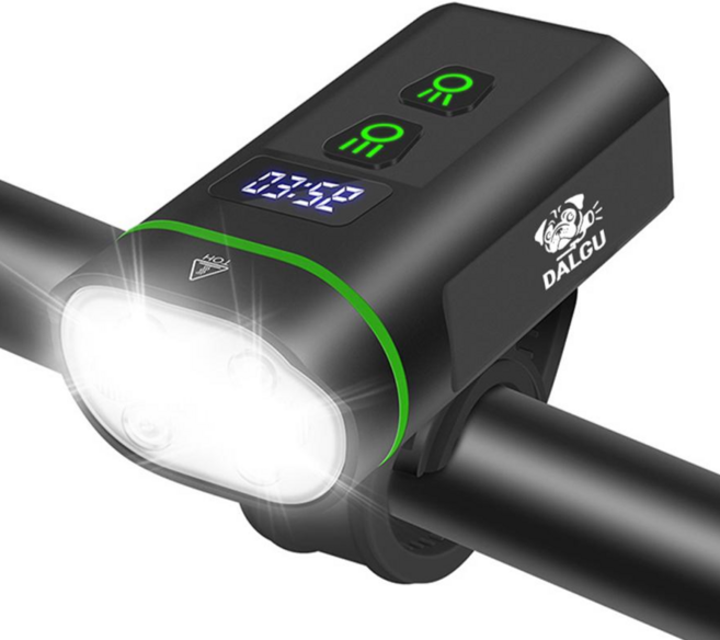 달구 자전거라이트 전조등 4000루멘 C타입 충전식 자전거 랜턴 고성능 전조등 보조배터리 기능 탑재 야간라이딩, 검정(블랙), 1세트