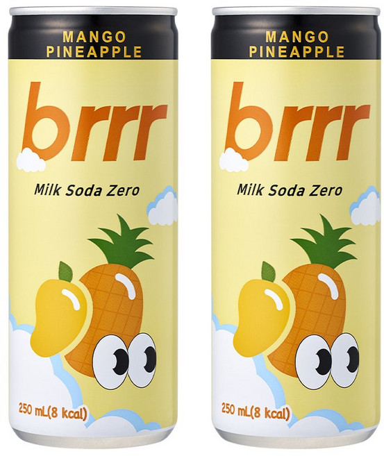 부르르 밀크소다 제로 망고파인애플, 250ml, 30개