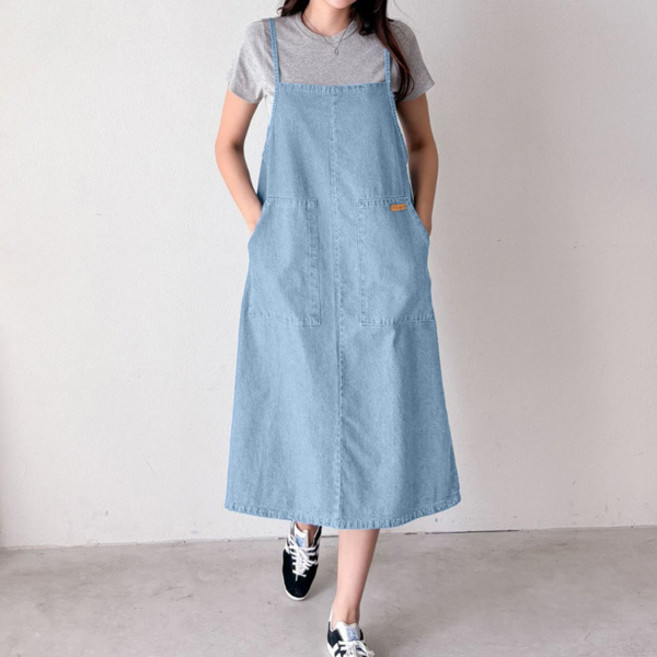 마이쏭 여성 빅사이즈 청치마 도스데님멜빵원피스