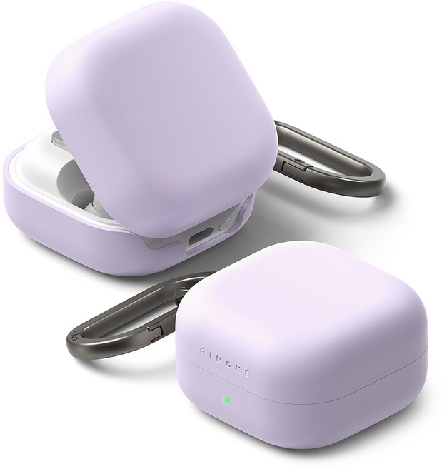 Rearth Ringke 矽膠抗震保護殼 (適用 Galaxy Buds 4/4 Pro), 紫, 1個, Galaxy Buds 4/4 Pro
