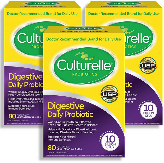 Culturelle 컬처렐 다이제스티브 프로바이오틱 80캡슐 3팩, 80정, 3개