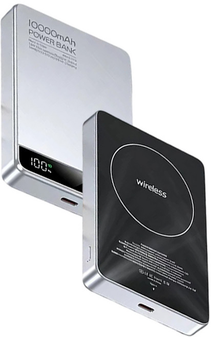磁吸無線行動電源 10000mAh 迷你版，支援耳機手機手錶三合一充電, 星際銀【優先消耗+雙彈窗】耳機手機三合一,10000毫安【帶3C標識｜可上飛機】, 星際銀, Q10