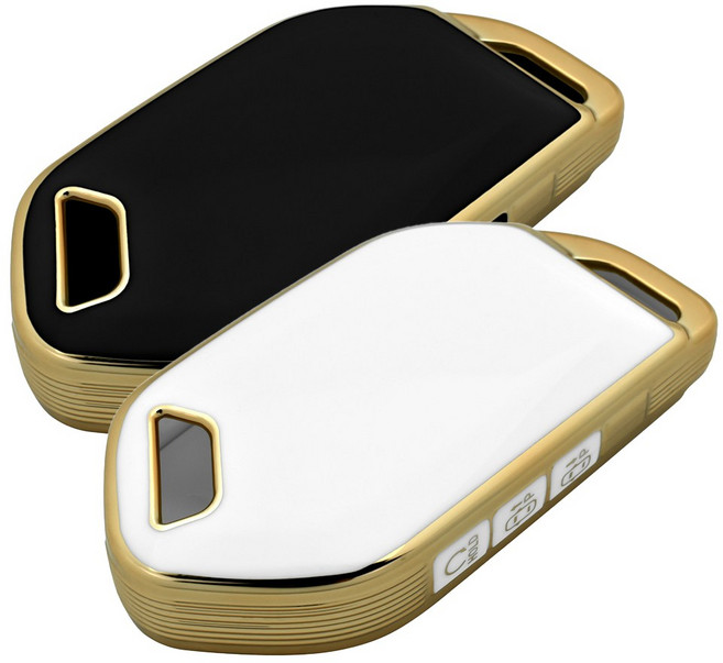 쥬롬 현대 기아 호환 TPU 자동차 키케이스 2개 화이트+블랙, KE7