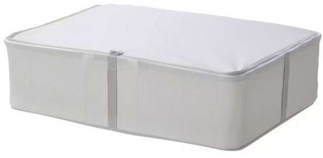 이케아 HEMMAFIXARE 헴마픽사레 수납케이스 69x51x19cm 105.039.20, 스트라이프/화이트/그레이_105.039.20