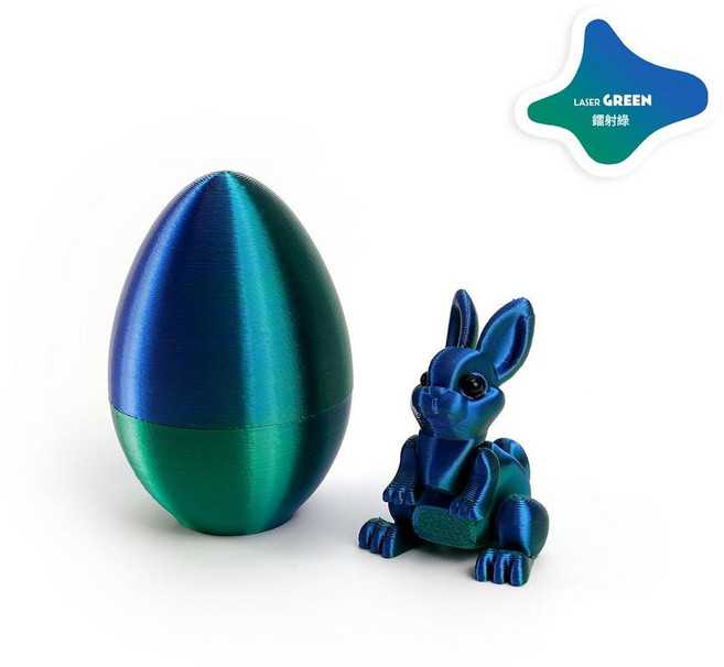 JIN QI TOYS 3D列印兔子蛋套裝 復活節擺件, 兔子蛋套裝 鐳射綠, 1個