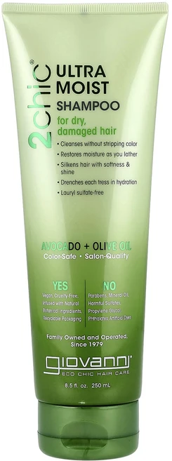 Giovanni 2chic 울트라-모이스트 샴푸 건성 및 손상 모발용 아보카도 + 올리브오일 250ml(8.5fl oz), Giovanni2chic울트라모이스트샴푸건성및손상모발용, 1개, 250ml - 쿠팡