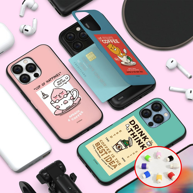 시안샵 CV 카페 시즌1 자석 카드케이스 / 아이폰13 12 11 MINI PRO MAX X XS XR 7 8 SE3 + 단선방지 케이블 증정