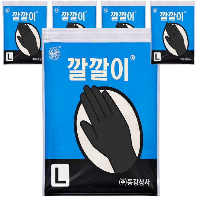 오라이브 동광상사 깔깔이 라텍스 미용장갑 블랙, 5개