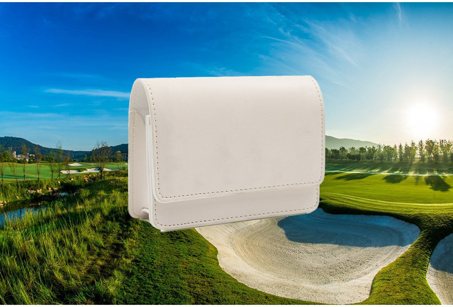 엘데뜨르 GLRC001 골프 라운딩 필수품 자석 가로형 거리 측정기 가죽 케이스, 화이트