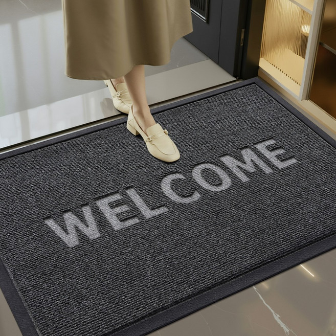 DEXI 1개 바닥 출입구 현관매트 웰컴 현관 미끄럼방지매트 그레이 현관 발매트 먼지 제거 논슬립, Grey