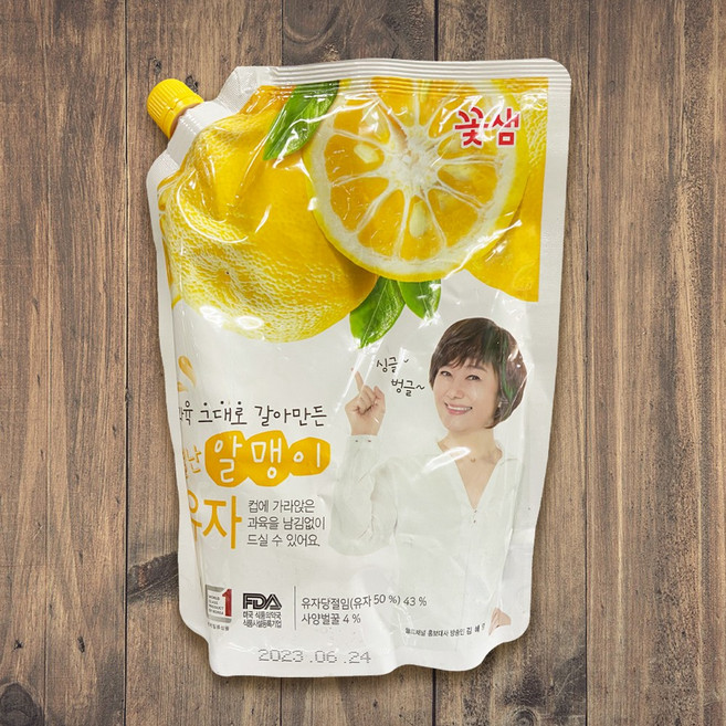 꽃샘 별난 알맹이 유자차, 1개, 1kg