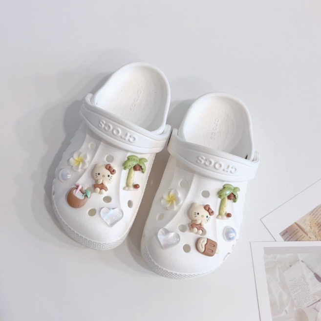 미루노 브라운 고양이 실내화 꾸미기 신발 악세사리 파츠 12pcs 세트