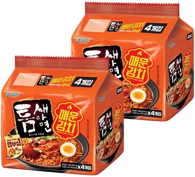 틈새라면 매운김치 120g, 8개