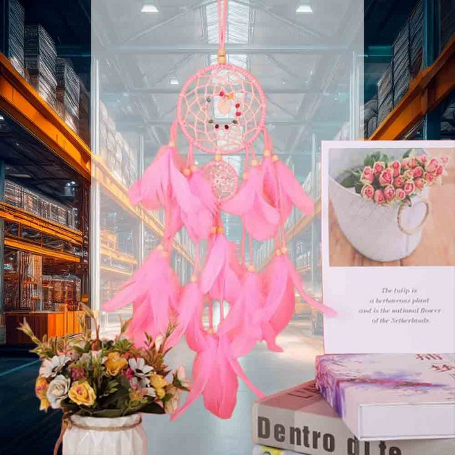 LED 드림캐쳐 만들기 만들기키트 벽걸이장식 가랜드 좋은꿈 DIY키트 친구선물, 핑크