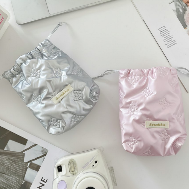 엘리무아 샤이닝 라운드 화장품 파우치/다용도 가방