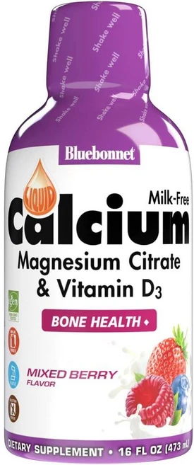 Bluebonnet 블루보넷 리퀴드 칼슘 시트레이트 마그네슘 비타민 D3 믹스 베리 플레이버 473ml 2개, 1개 - 쿠팡