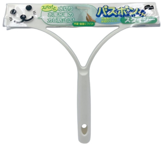 日本山崎 小海豹手持刮水器 浴室玻璃地板清潔刮刀, 1個, 小海豹-手持刮水工具, 白色