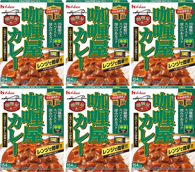 하우스 카리야 카레 약간 매운맛 x6개, 단품