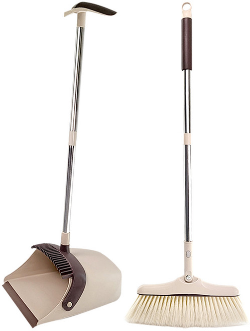 메나르 롱 실리콘 빗자루 쓰레받기 세트, 1세트