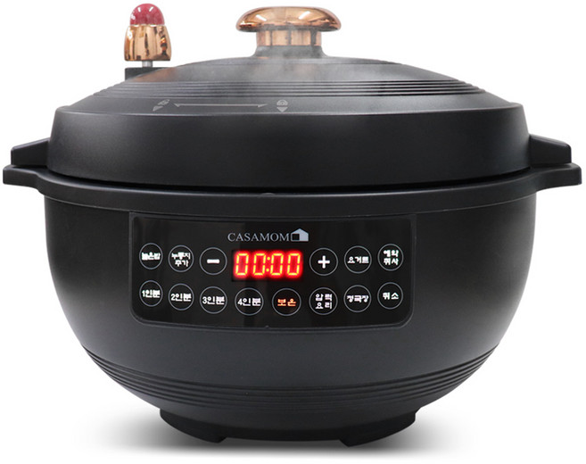 까사맘 4분 전기 압력밥솥 시즌2 누룽지 가마돌솥밥 1~6인용 홈쇼핑 정품, 블랙, 2.8L, 1개