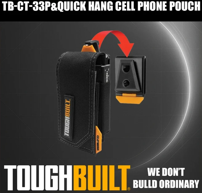 ToughBuilt TB-CT-33P 빠른 걸이 휴대폰 파우치 도구 포장 백, 01 TB-CT-33P, 1개