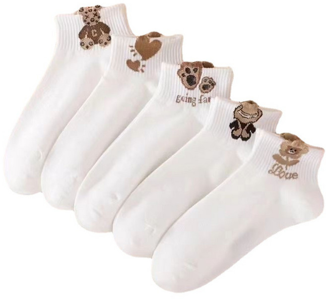 성하가든 여성용 캐릭터 스니커즈 발목양말 5P