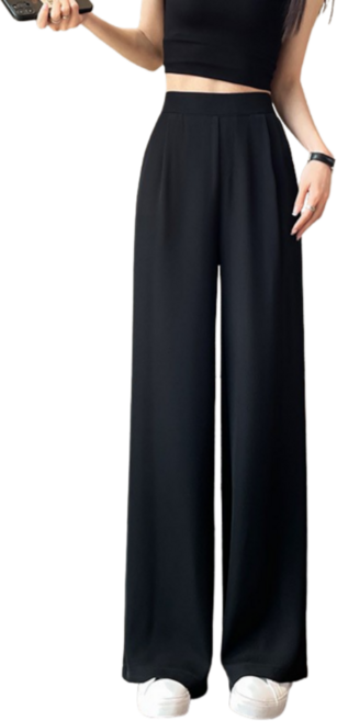 미니멀모다 여성 허리밴딩 와이드 슬랙스 팬츠 뒷밴딩 정장바지