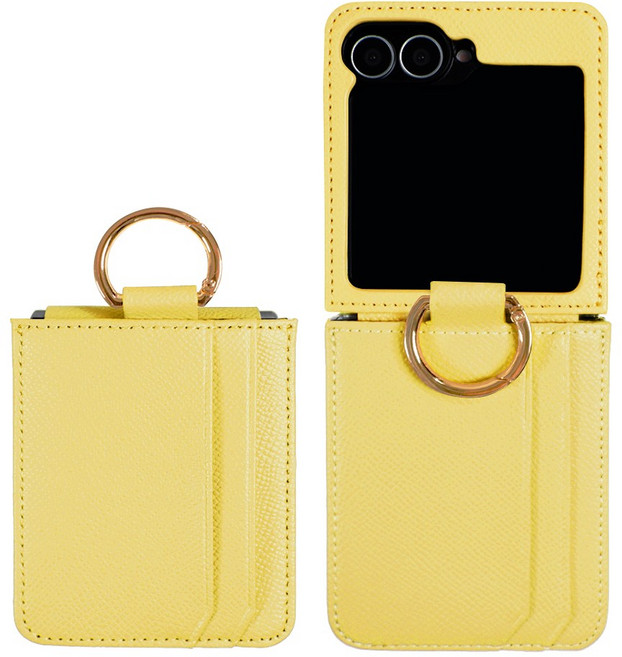 갤럭시 호환 Z플립5 가죽 케이스 힌지보호 카드수납 지갑 케이스