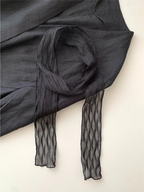 젬버트 여성 쉬폰 플리츠 링클 시스루 롱 스카프 여름 머플러