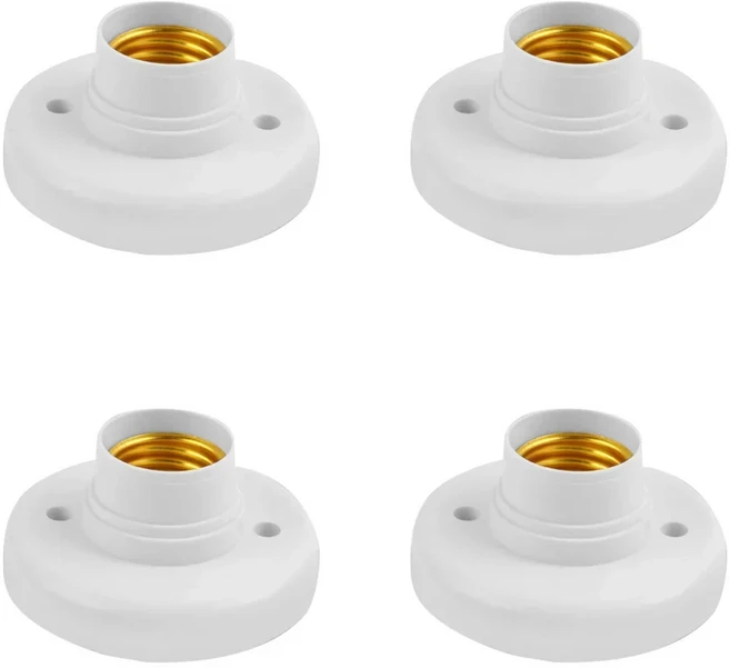 레일조명 소켓나사 램프 스탠드 전구 소켓 거치대 어댑터 베이스 캡 흰색 천장 조명 고정 220V E27 개 1, 09 4PCS 7.8X4CM