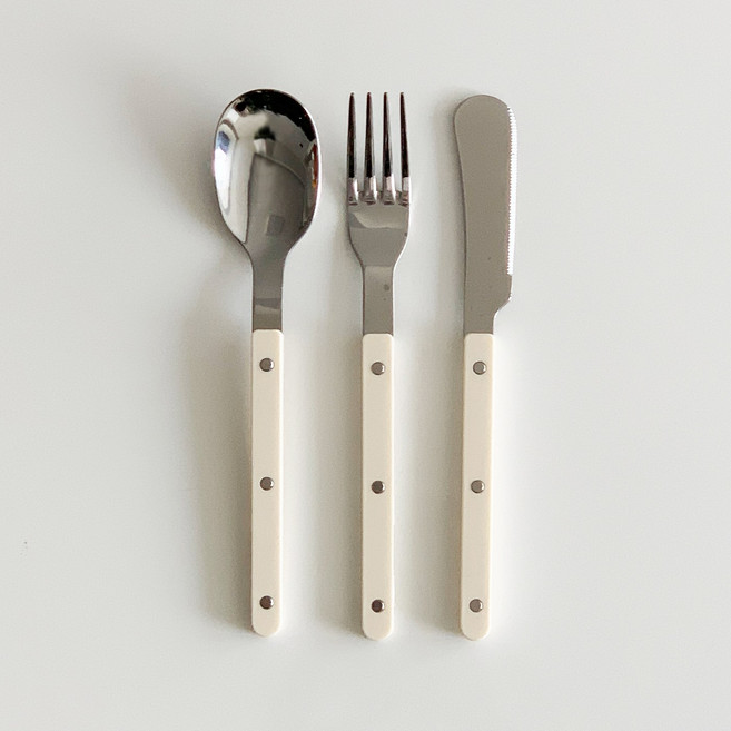 커트러리 세트 홈카페 디너스푼+디너포크+디너나이프, 1개, 카페커트러리3P세트, 아이보리