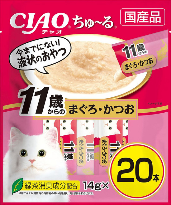챠오츄르 고양이 짜먹는 간식, 시니어용 버라이어티, 14g, 20개