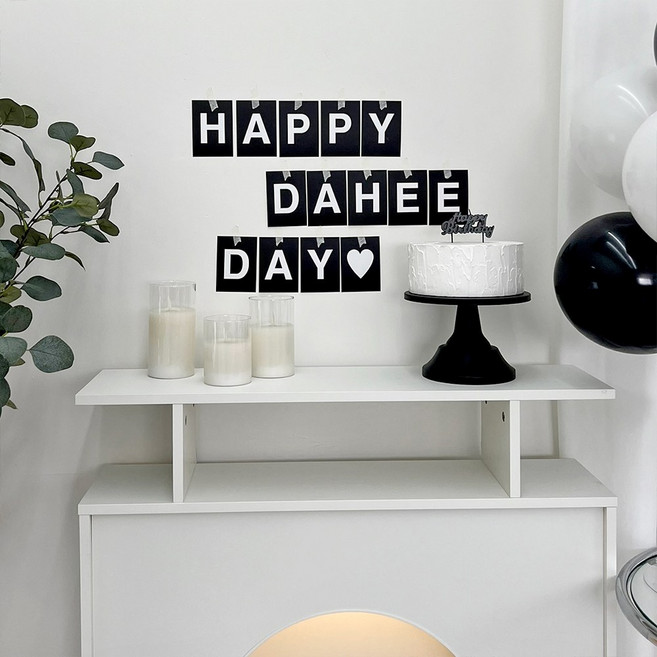 파티아일랜드 미니 플랫카드 블랙 알파벳 (A-Z) 생일파티용품 가랜드 알파벳카드, V