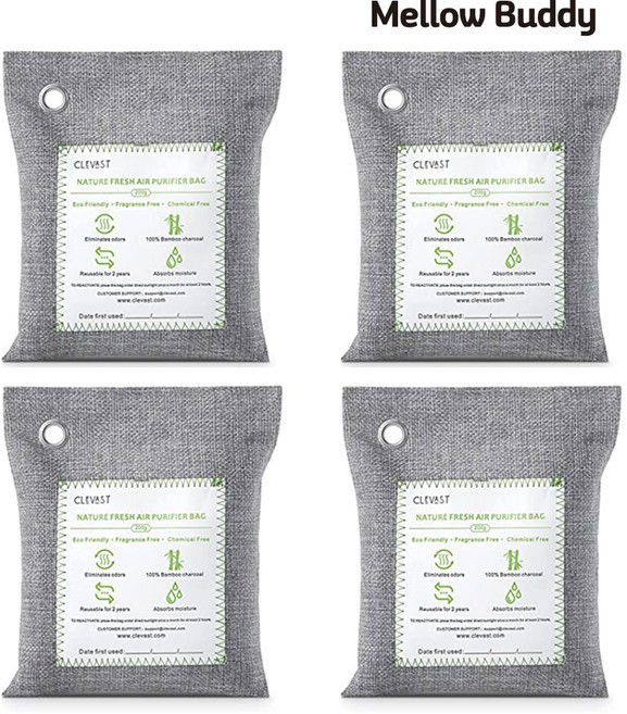 대나무 숯 공기정화용 활성탄 실내 옷장 차량 냄새제거 제습 탈취, 200g, 4개