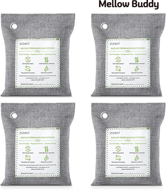 대나무 숯 공기정화용 활성탄 실내 옷장 차량 냄새제거 제습 탈취, 200g, 4개 - 쿠팡