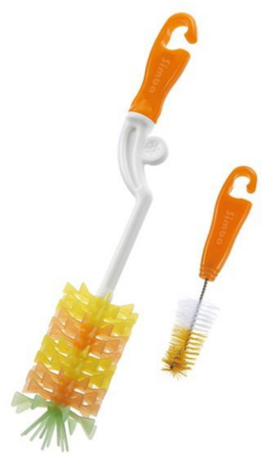 小獅王辛巴矽膠旋轉奶瓶刷 (奶瓶刷x1 奶嘴刷x1), 1個, 1組(奶瓶刷x1+奶嘴刷x1)