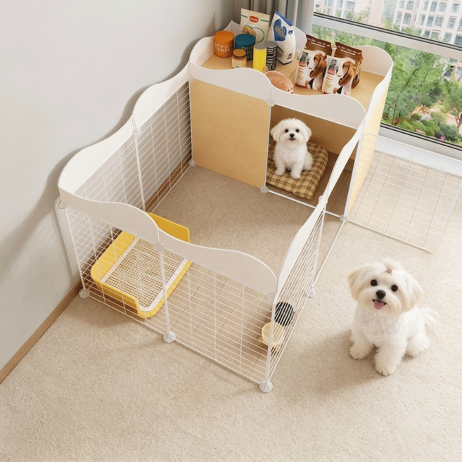 튼튼한 강아지 울타리 강아지펜스 화장실 분리 안전문 가림막 펜스, 1개, 흰색