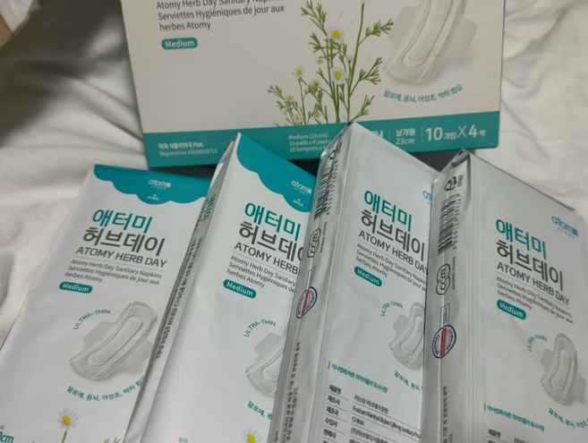 애터미 허브데이 날개형 생리대 중형, 40개입, 2개