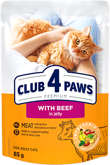 클럽4포우즈 프리미엄 파우치 어덜트캣 비프젤리, 85g, 10개, 소