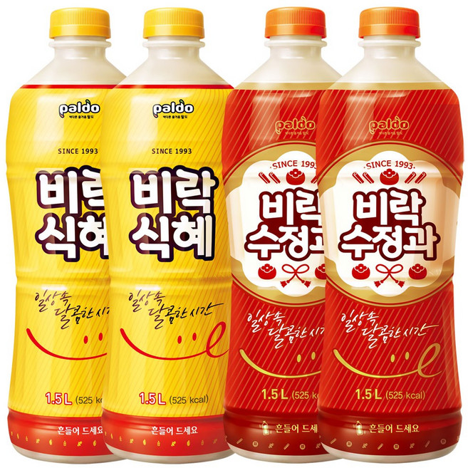 팔도 비락식혜1.5L+비락수정과1.5L, 4개, 1.5L