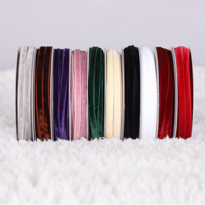 라인패키지 겨울시즌 크리스마스 벨벳리본 10color (10yd), 10mm, 딥그린