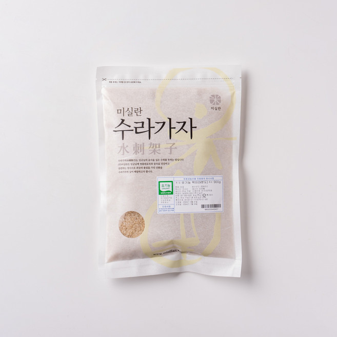 유기농 9분도 백미쌀 국산 햅쌀 25년산 - 미실란 집밥용 새청무 백미, 상등급, 1개, 900g