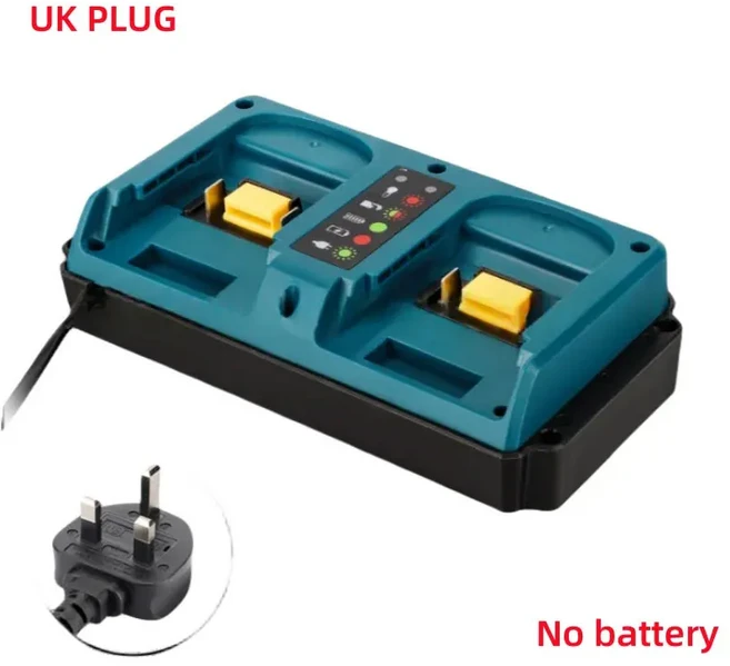 DW 18V 20V 리튬 배터리 미니 충전기 충전식 DCB207 DCB203용 휴대용 듀얼 포트 고속, [04] UK Plug