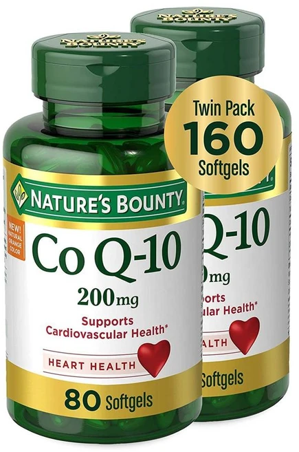 Nature's Bounty CoQ10 Supplement 160 Softgels 네이처스 바운티 코큐텐 200mg 하트 헬스 연말 건강선물 영양제 추천 서플리먼트 80정 2팩, 2개 - 쿠팡