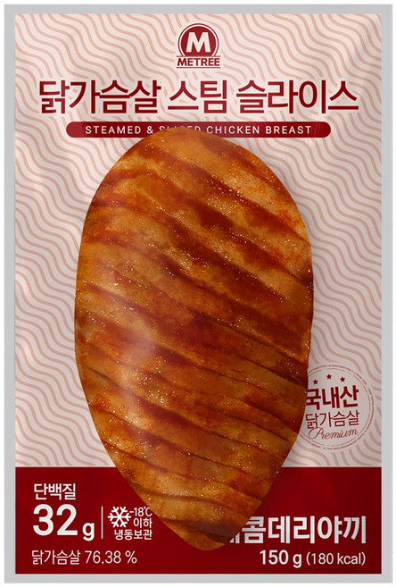 미트리 닭가슴살 스팀 슬라이스 매콤데리야끼, 150g, 24개