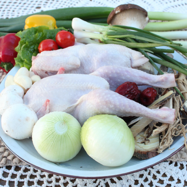 치킨마켓 국내산 냉장 생닭 생닭고기 통닭 삼계 삼계탕용닭 60호 65호 70호(2마리X1팩), 650g, 1개